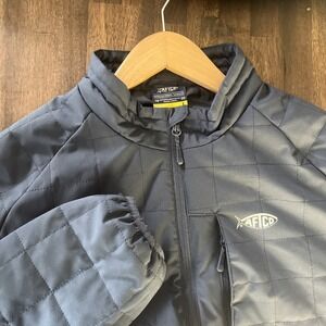 AFTCO Men's Large Pufferfish 300 Jacket Navy Puffer Coat Fishing